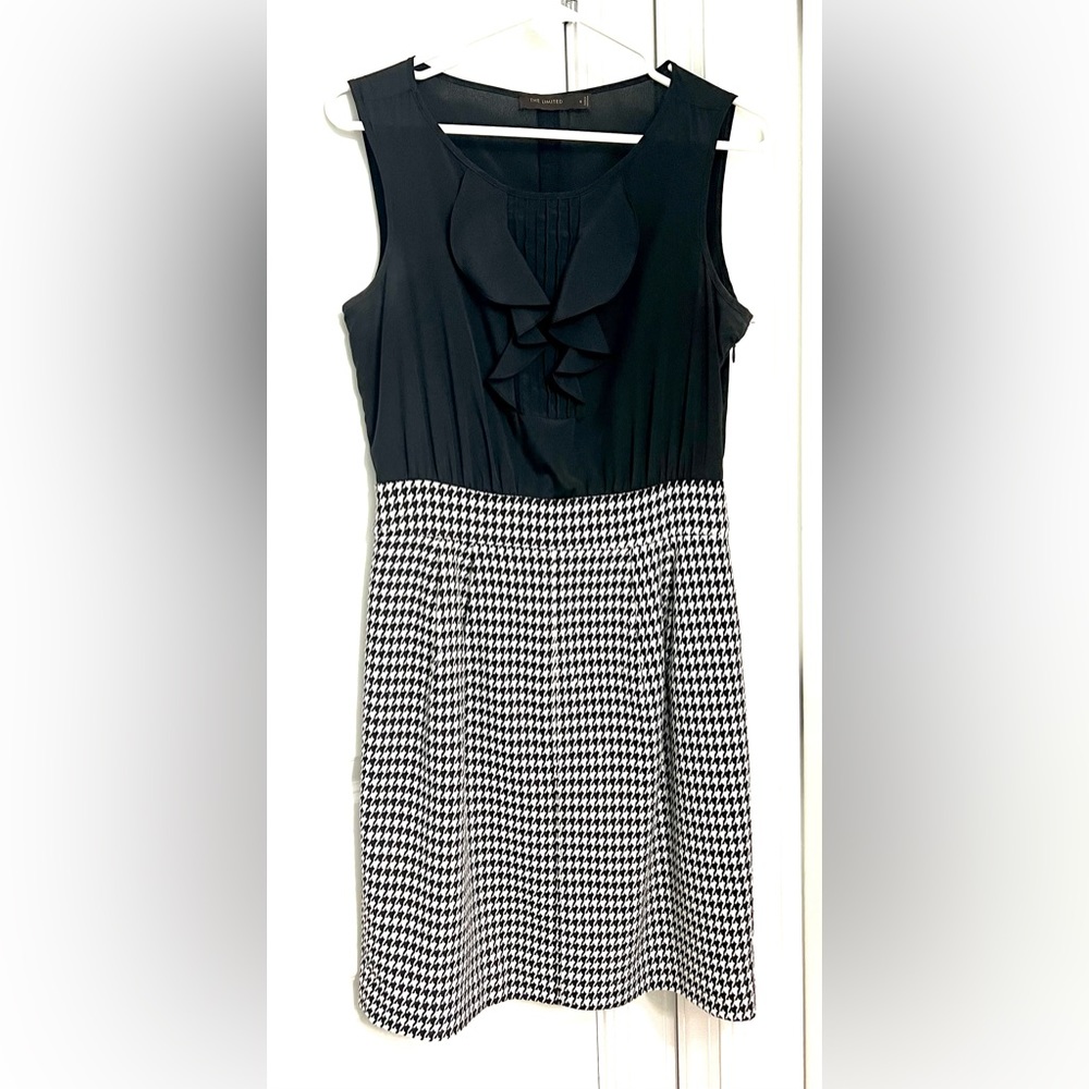 The Limited Houndstooth black and white sleeveless dress